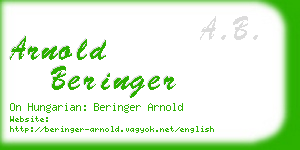 arnold beringer business card
